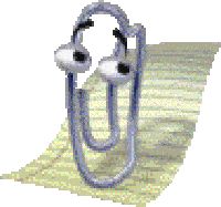 a paper clip scratching its head as if ashamed or confused